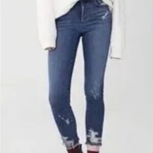 Agolde Sophie Crop Mid Wash Distressed Jeans Women's size 27